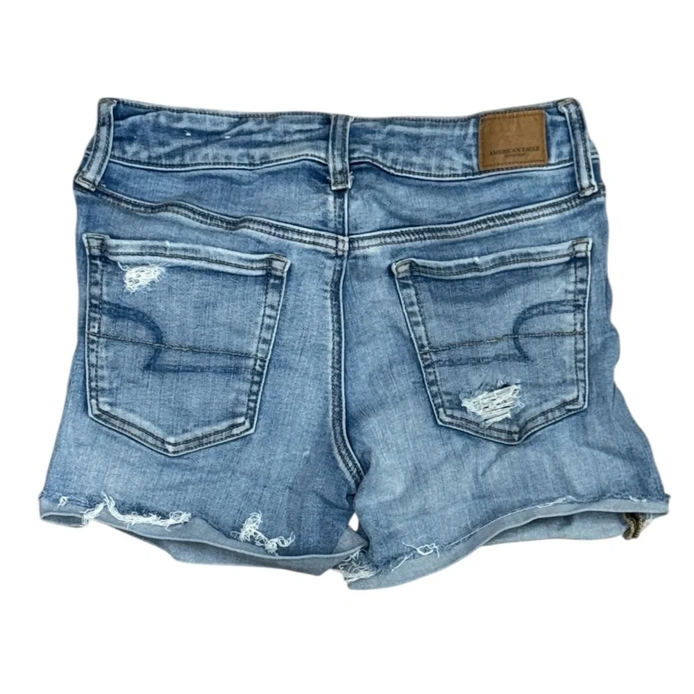 American Eagle Next Level Stretch Shredded Raw Hem Cutoff Distressed Shorts 6